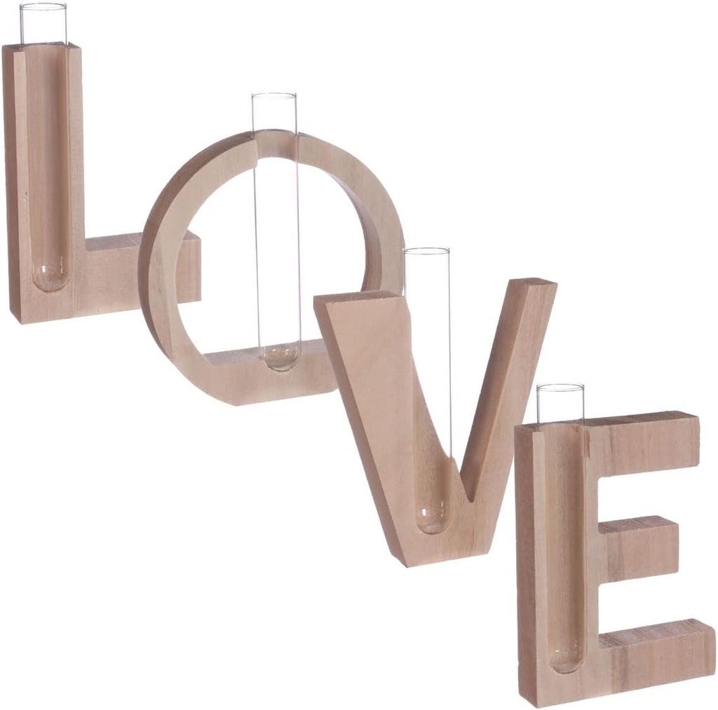 Dekovase Love aus Holzbuchstaben mit Vas 2