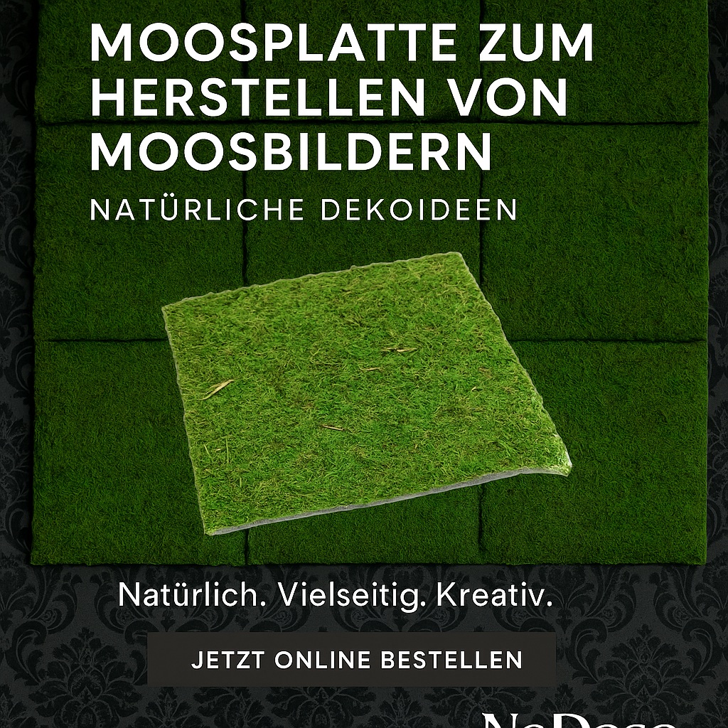 Moosplatte, Quadratisch, Größe ca. 38 x  2