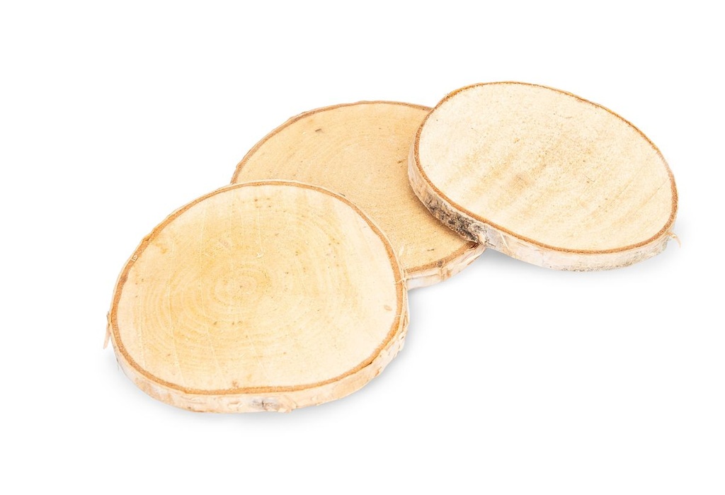 Runde Birkenscheiben Ø 8–10cm, ca. 200g, 2