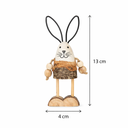 Holzhasen 2er Set Osterdeko natur weiß 1 2