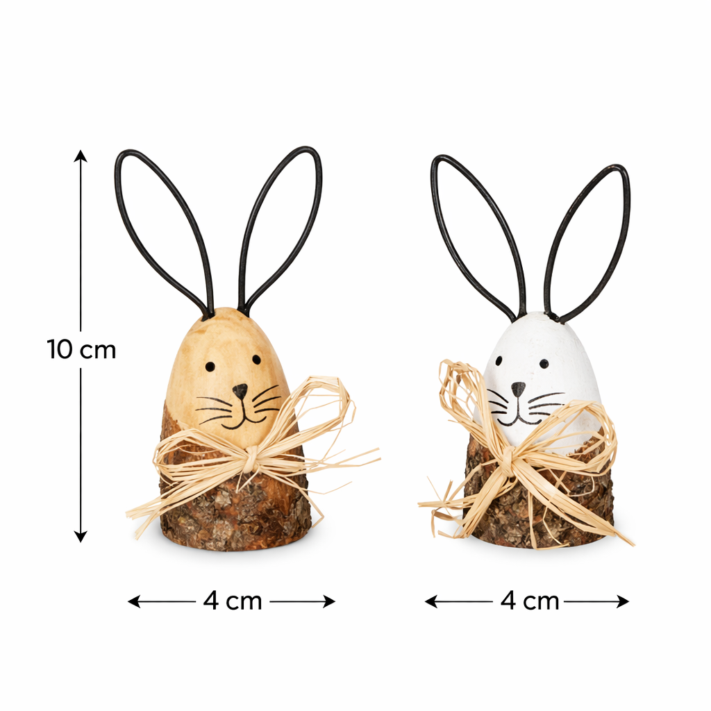 Osterdeko Holzhasen 2er Set – Deko Hasen 2