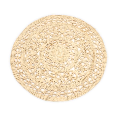 Strohteppich mit Muster 60 cm rund 2