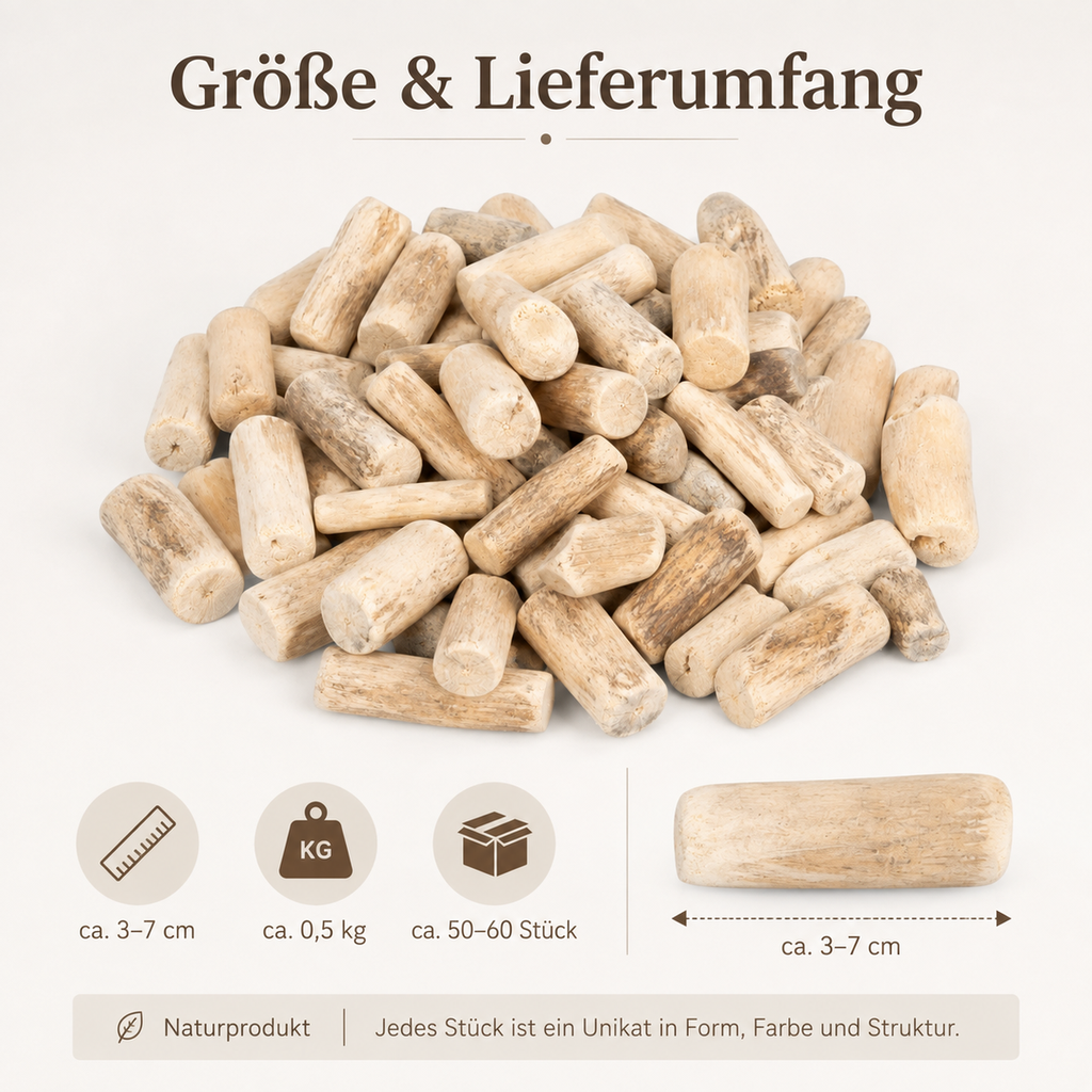Treibholz getrommelt 0,5 kg 3-7 cm ca. 5 2