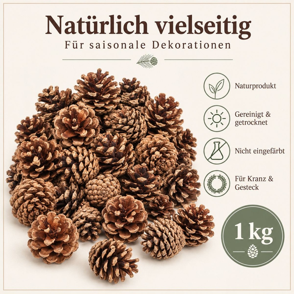 Tannenzapfen 1 kg, ca. 50-70 Stück, 5-6 cm, Pinus nigra, Naturdeko – Eigenschaften