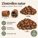 zwei Groessen Zimtrollen natur