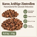 zwei Groessen Zimtrollen natur