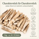 Treibholz getrommelt 1 kg, ca. 50-70 Stück, 12-15 cm, Schwemmholz – Eigenschaften