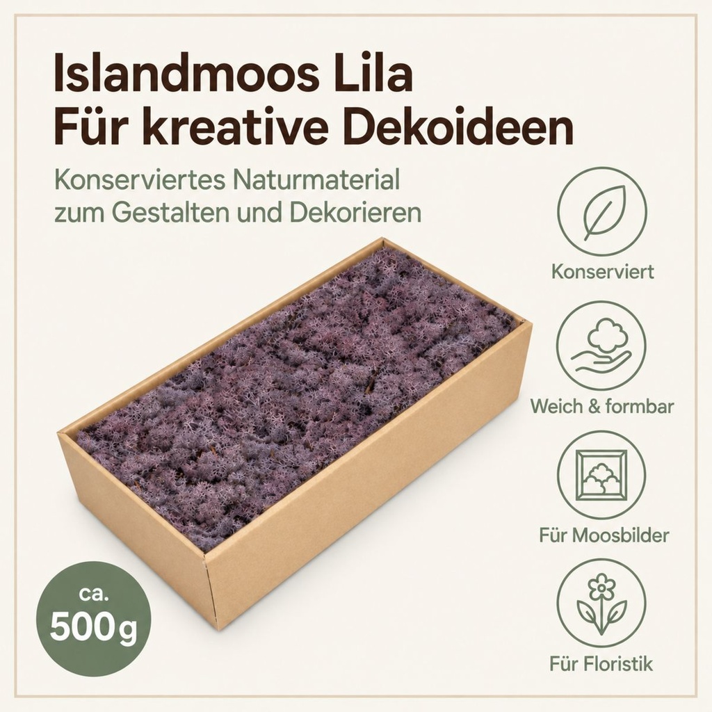 Islandmoos Lila, Lila, 500 g – Eigenschaften im Überblick
