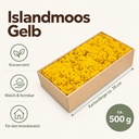 Islandmoos Gelb, Gelb, 500 g – Maße und Liefermenge auf einen Blick
