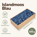 Islandmoos Blau, Blau, 500 g – Maße und Liefermenge auf einen Blick