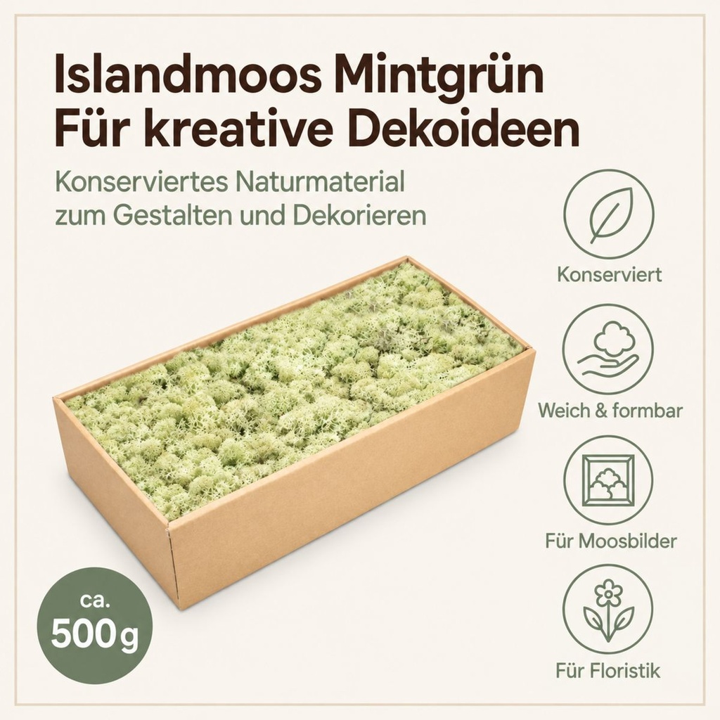 Islandmoos Mintgrün, Mintgrün, 500 g – Eigenschaften im Überblick