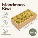 Islandmoos Kiwi, Kiwi, 500 g – Maße und Liefermenge auf einen Blick