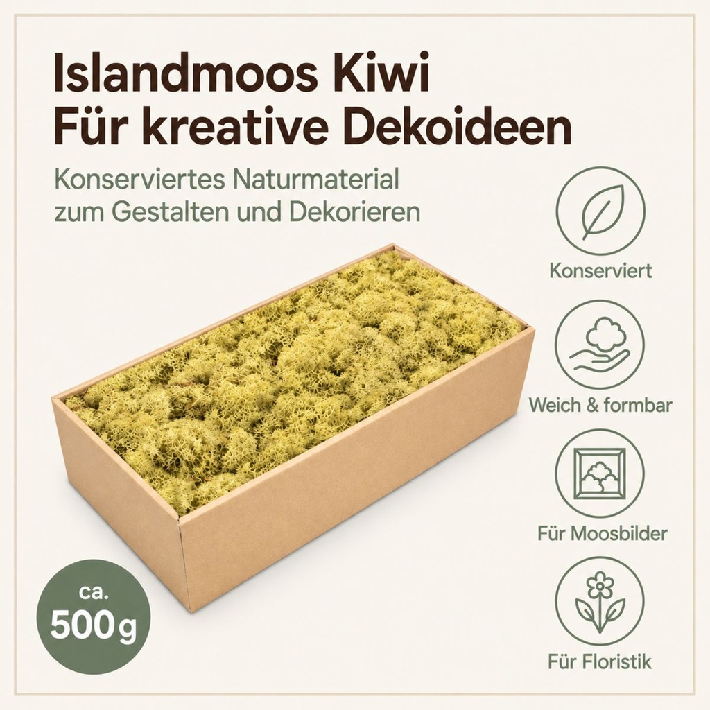 Islandmoos Kiwi, Kiwi, 500 g – Eigenschaften im Überblick