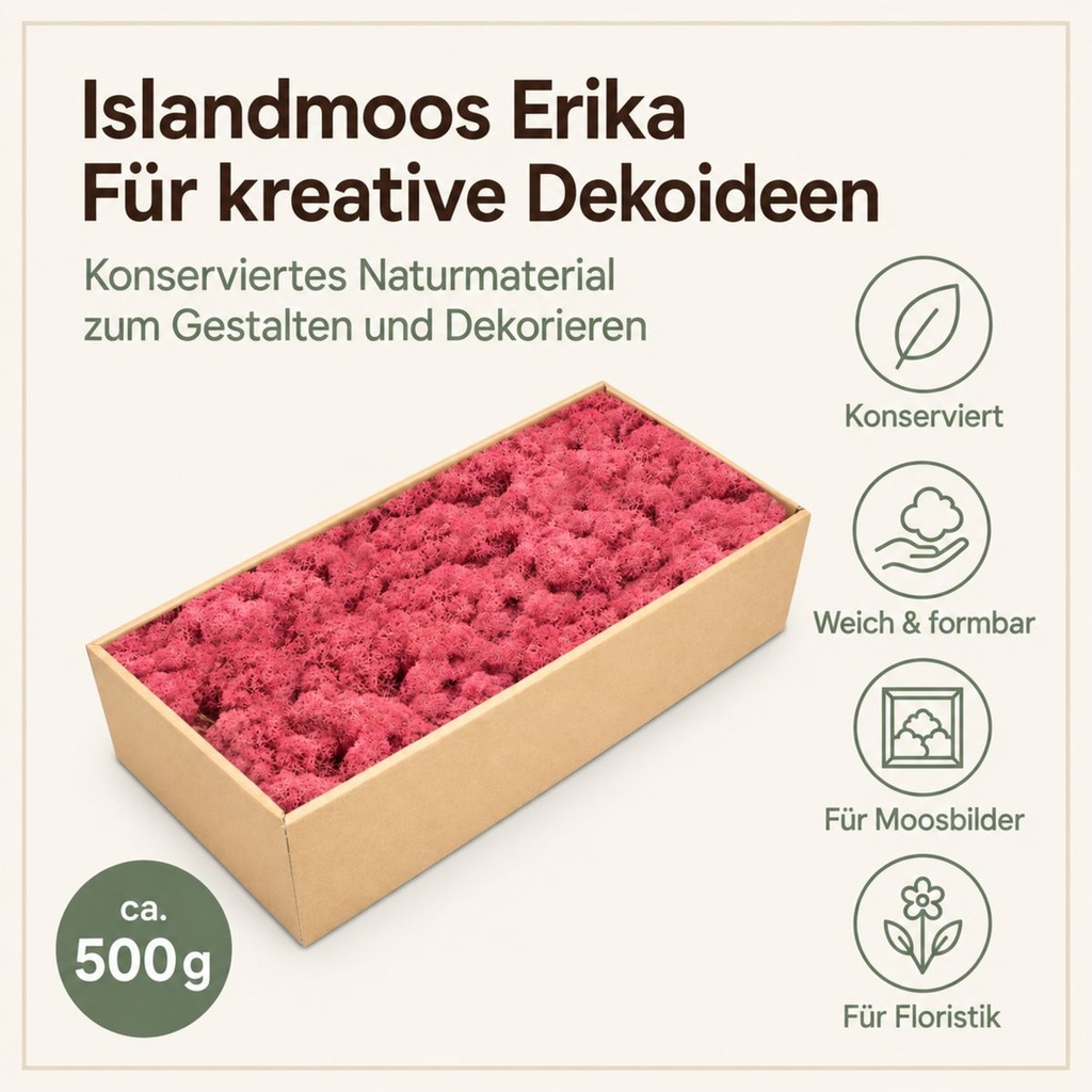 Islandmoos Erika, Erika, 500 g – Eigenschaften im Überblick