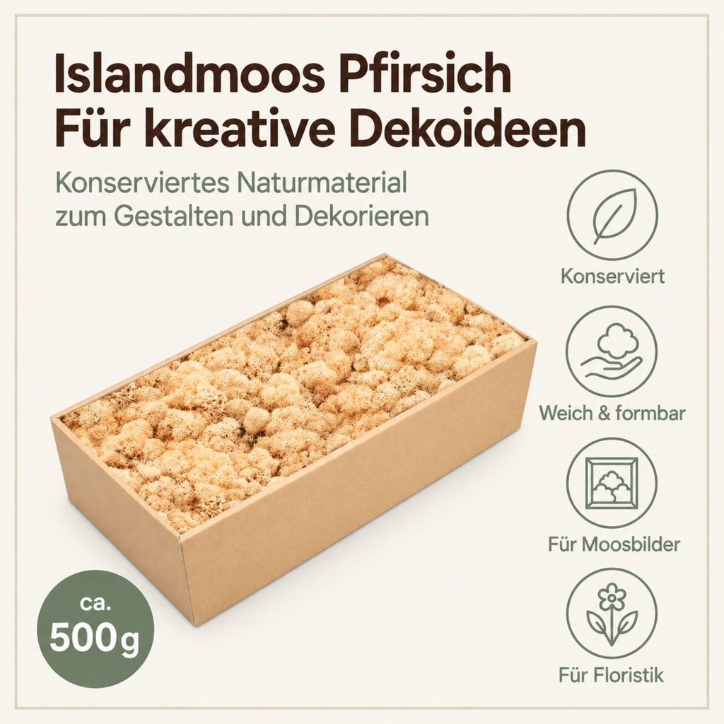 Islandmoos Pfirsich, Pfirsich, 500 g – Eigenschaften im Überblick
