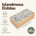 Islandmoos Eisblau, Eisblau, 500 g – Maße und Liefermenge auf einen Blick