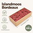 Islandmoos Bordeaux, Bordeaux, 500 g – Maße und Liefermenge auf einen Blick