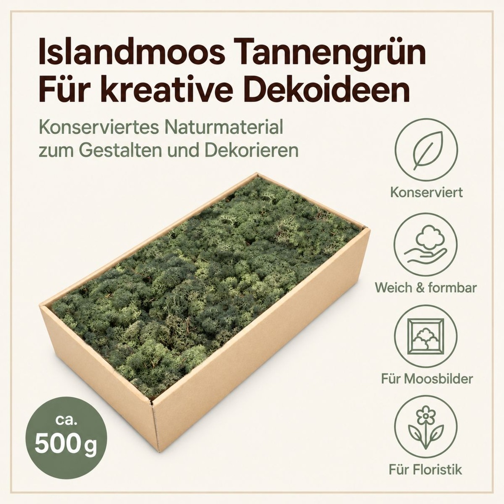 Islandmoos Tannengrün, Tannengrün, 500 g – Eigenschaften im Überblick