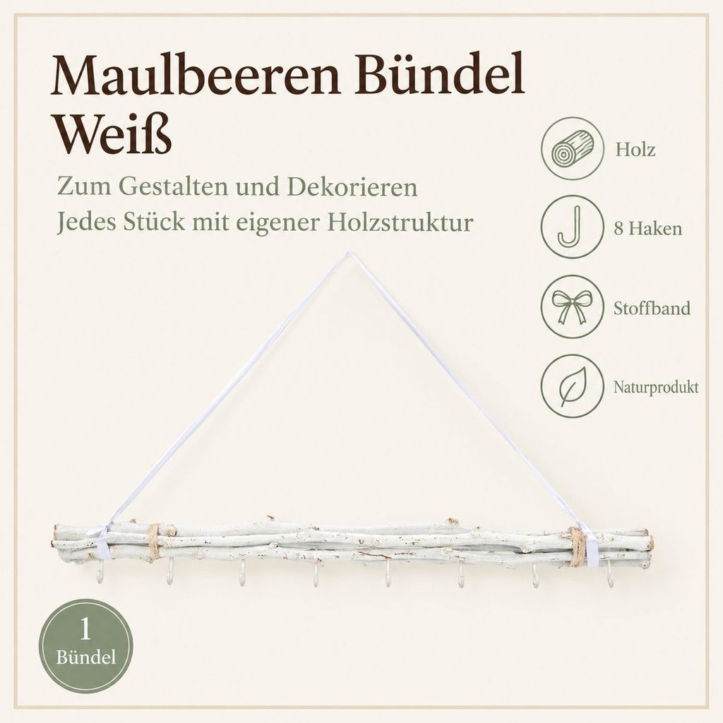Maulbeeren Bündel weiß, weiß, 80 cm (Morus) – Eigenschaften im Überblick