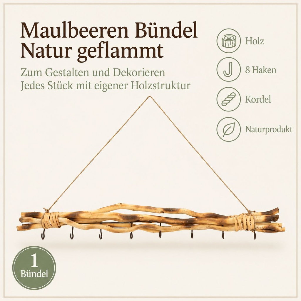 Maulbeeren Bündel natur geflammt, natur geflammt, 80 cm (Morus) – Eigenschaften im Überblick