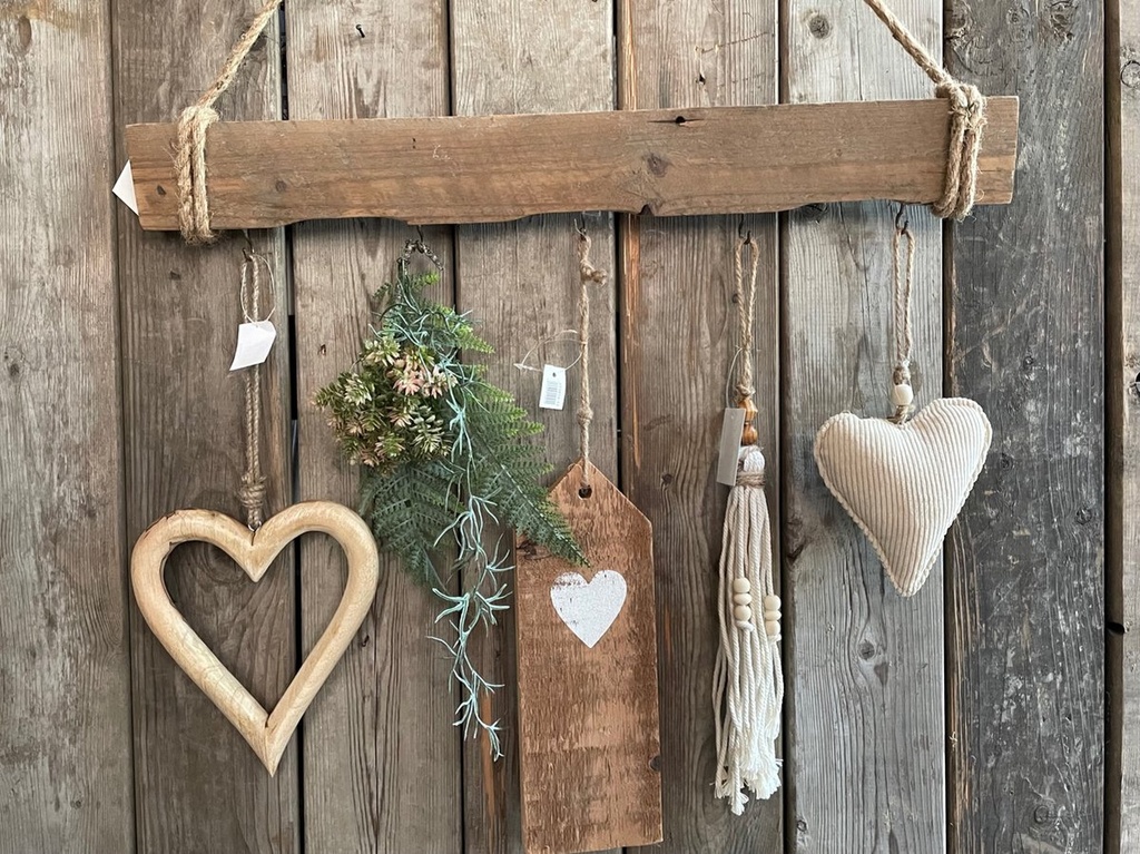 Deko-Holz-Stange / Brett zum Hängen mit Haken und Kordel, in 2 Größen erhältlich | Holz-Planke