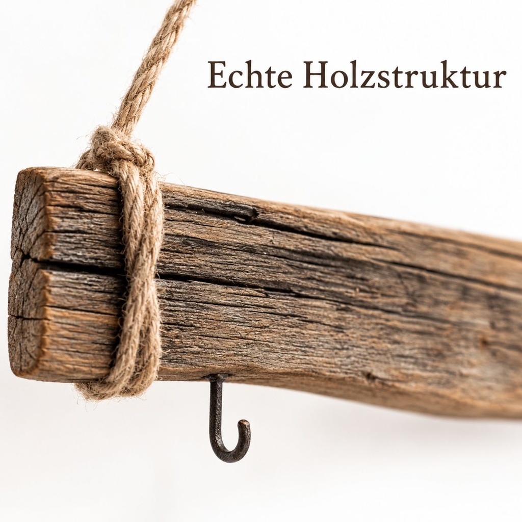 Deko-Holz-Stange, Grau, 60 cm – Nahaufnahme der Oberfläche