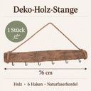 Deko-Holz-Stange, Grau, 76 cm – Maße und Liefermenge auf einen Blick