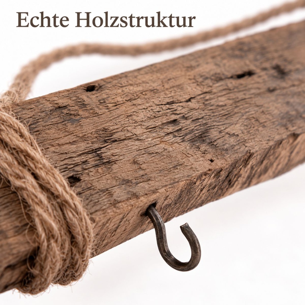 Deko-Holz-Stange, Grau, 76 cm – Nahaufnahme der Oberfläche