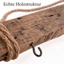 Deko-Holz-Stange, Grau, 76 cm – Nahaufnahme der Oberfläche