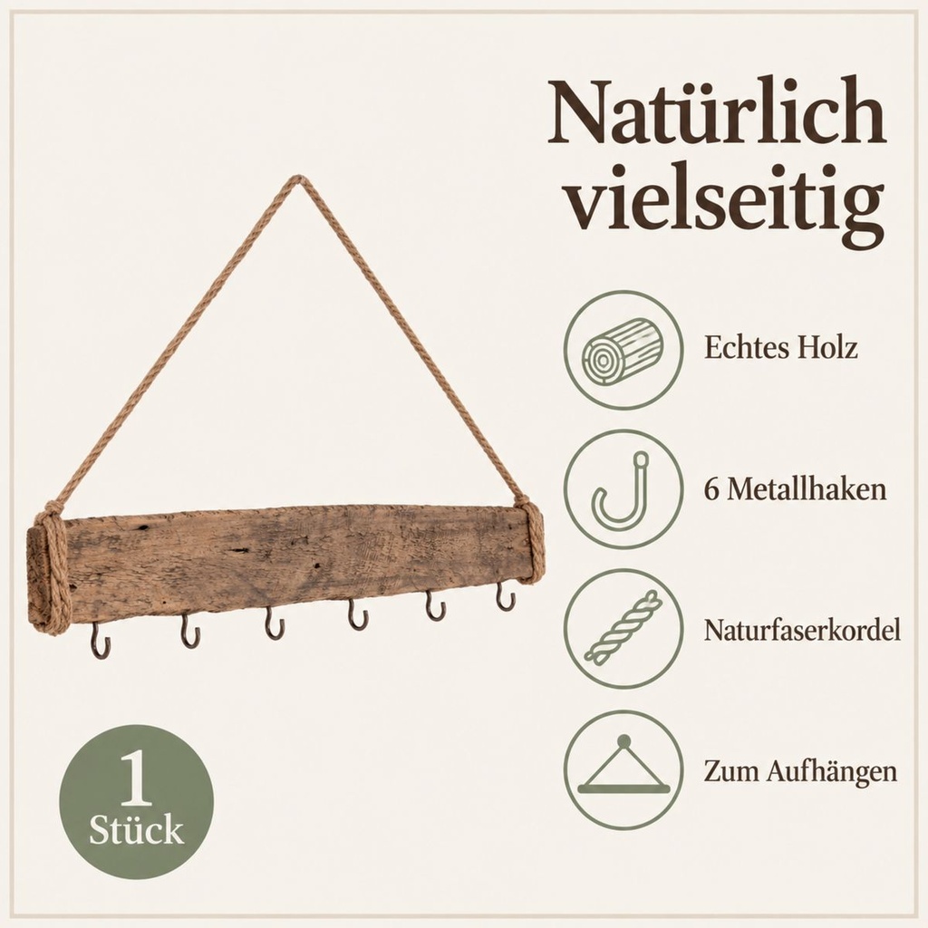 Deko-Holz-Stange, Grau, 76 cm – Eigenschaften im Überblick