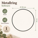 Metallring schwarz, Schwarz, Ø 30 cm – Maße und Liefermenge auf einen Blick