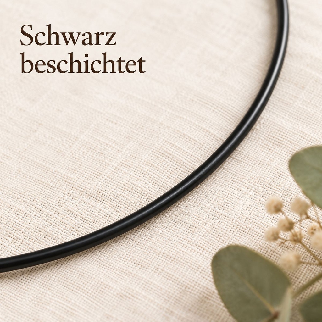 Metallring schwarz, Schwarz, Ø 40 cm – Nahaufnahme der Oberfläche