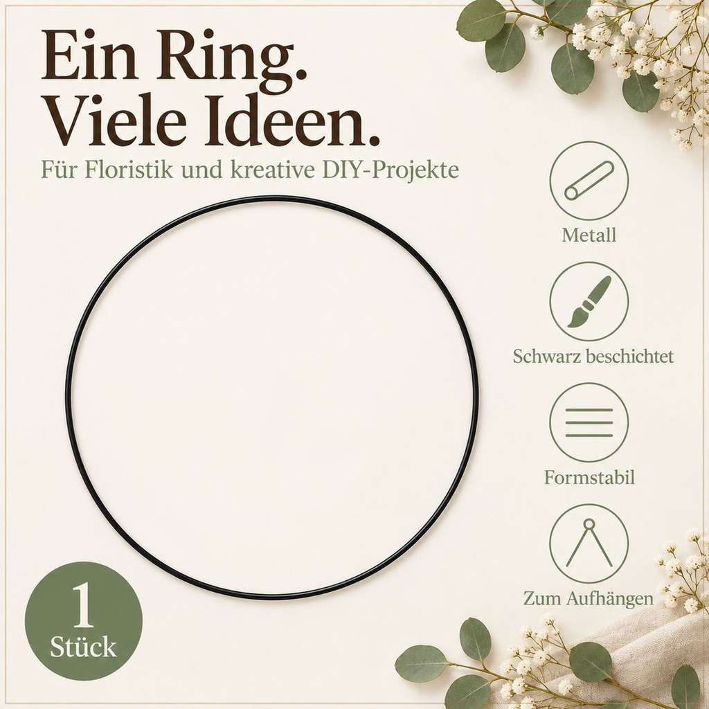Metallring schwarz, Schwarz, Ø 40 cm – Eigenschaften im Überblick