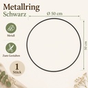 Metallring schwarz, Schwarz, Ø 50 cm – Maße und Liefermenge auf einen Blick