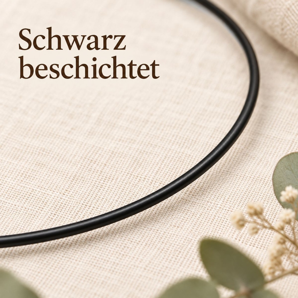 Metallring schwarz, Schwarz, Ø 50 cm – Nahaufnahme der Oberfläche