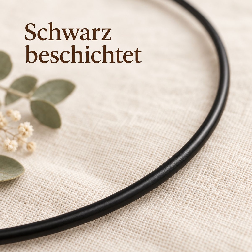Metallring schwarz, Schwarz, Ø 20 cm – Nahaufnahme der Oberfläche
