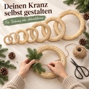 sieben Groessen Strohkranz natur