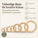 sieben Groessen Strohkranz natur