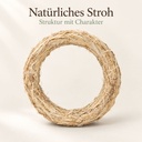 Strohkranz natur, beige, Ø 20 cm, H 3 cm – Nahaufnahme der Oberfläche