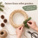 Strohkranz natur, beige, Ø 25 cm, H 5 cm – in einer zweiten Verwendung