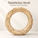 Strohkranz natur, beige, Ø 25 cm, H 5 cm – Nahaufnahme der Oberfläche