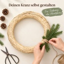 Strohkranz natur, beige, Ø 40 cm, H 7 cm – in einer zweiten Verwendung