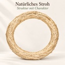 Strohkranz natur, beige, Ø 40 cm, H 7 cm – Nahaufnahme der Oberfläche