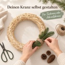 Strohkranz natur, beige, Ø 35 cm, H 6 cm – in einer zweiten Verwendung