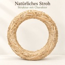 Strohkranz natur, beige, Ø 35 cm, H 6 cm – Nahaufnahme der Oberfläche