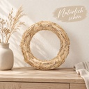 Strohkranz natur, beige, Ø 50 cm, H 7 cm – dekoriert im Wohnraum