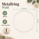 Metallring weiß, Weiß, Ø 20 cm – Maße und Liefermenge auf einen Blick