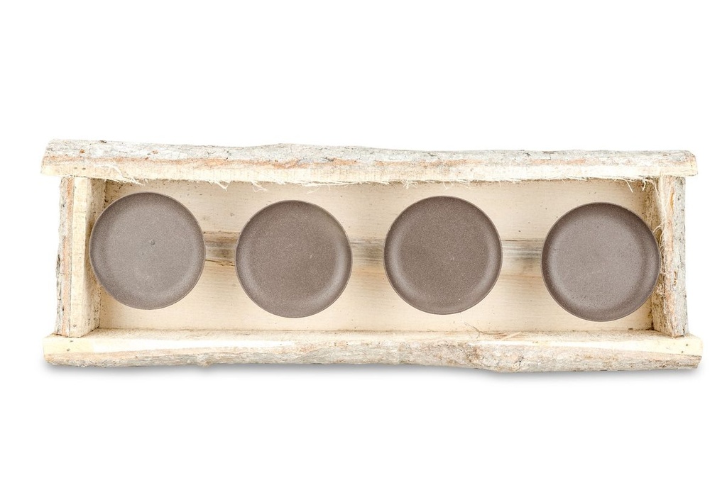 Kerzenhalter Rindenholz weiß gewaschen f 2