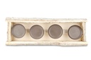 Kerzenhalter Rindenholz weiß gewaschen f 2