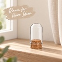 Glasdom Mini – Beispielgröße Ø2 ×4 cm: leerer Glasdom auf heller Fensterbank